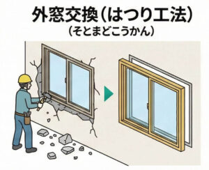 外窓交換(はつり工法)